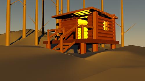 c4d简易房屋建模