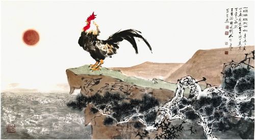 一唱雄鸡天下白 孔维克 王磐德 杨晓刚 178cm×96cm