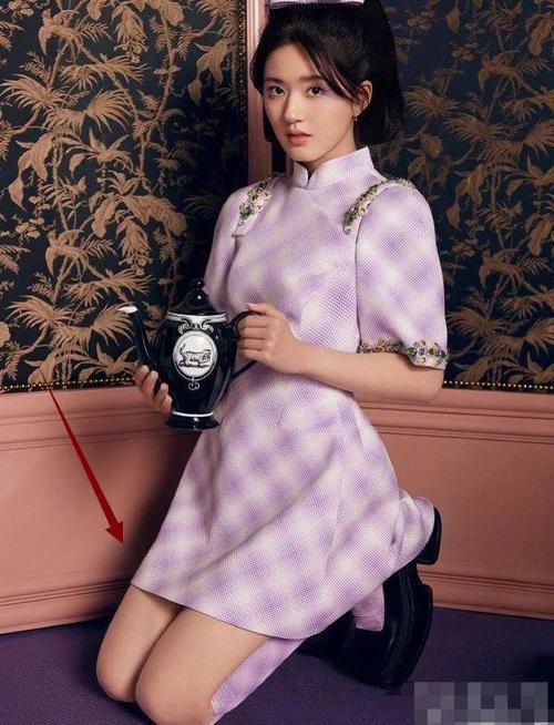 赵露思穿旗袍蹲拍,大腿挤出"赘肉形状"太吸睛,确定90斤吗?