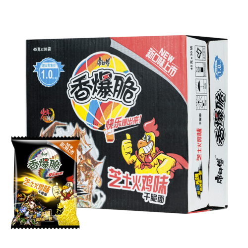 康师傅香爆脆干脆面芝士火鸡味40g30包整箱