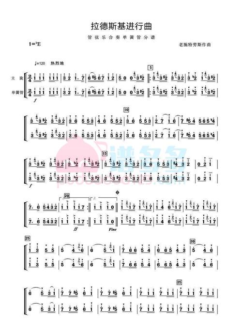 奥地利音乐《拉德斯基进行曲》单簧管分谱