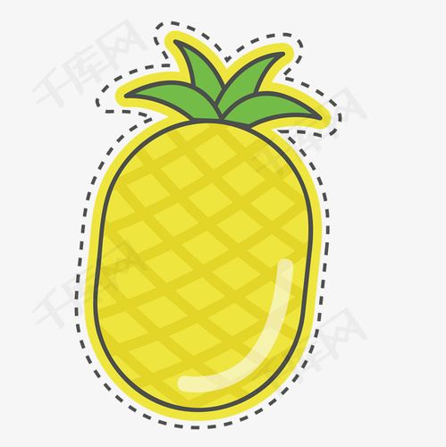 手绘卡通菠萝