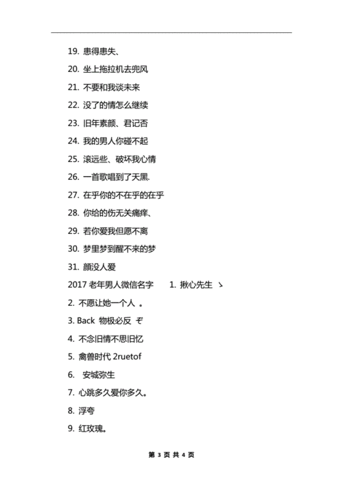 2017老年男人微信名字大全.docx 4页