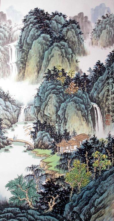 三尺竖幅山水画