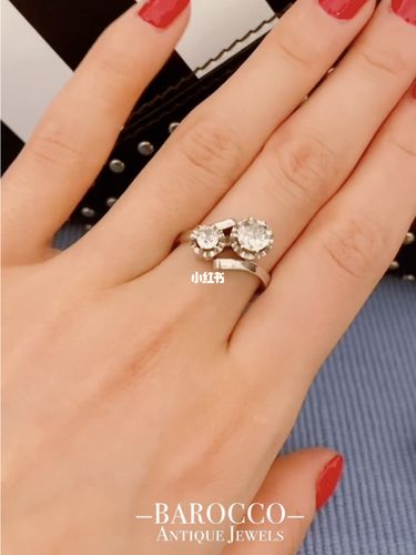 18k白金双钻钻石戒指78(已出)_钻戒_珠宝_钻石_18k金镶嵌_古董珠宝