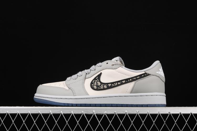 原盒 dior x air jordan 1 low aj1 乔1迪奥联名白灰低帮 cn8608-002
