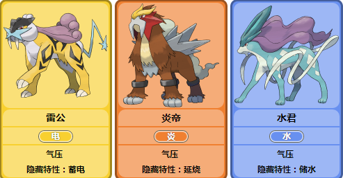 (日文:伝说の三圣獣,英文:legendary beasts)是传说中的神奇宝贝雷公