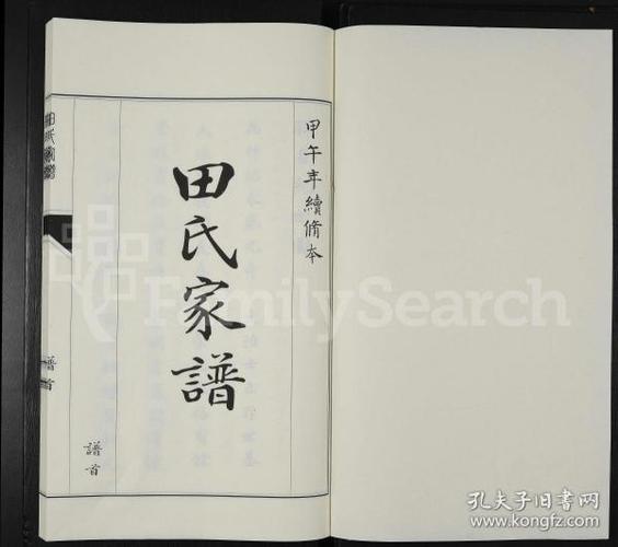 复印件田氏家谱6卷本书标价为1卷价格