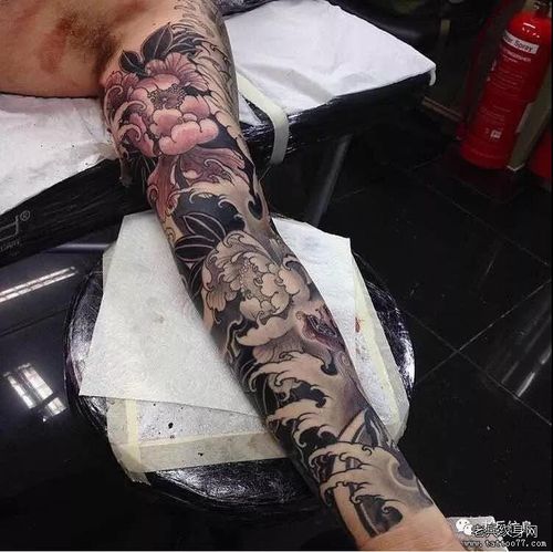 纹身素材第466期日式浪花花臂