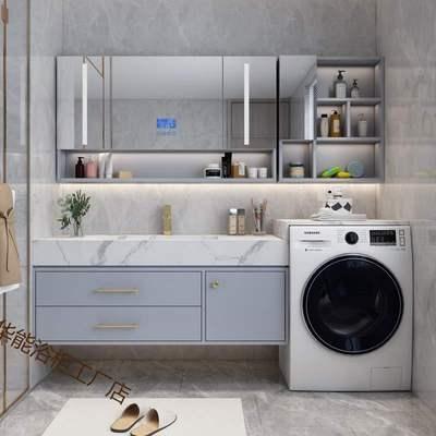 洗衣机一体柜阳台组合大理石洗手池洗脸台盆柜洗漱卫生间浴室柜台