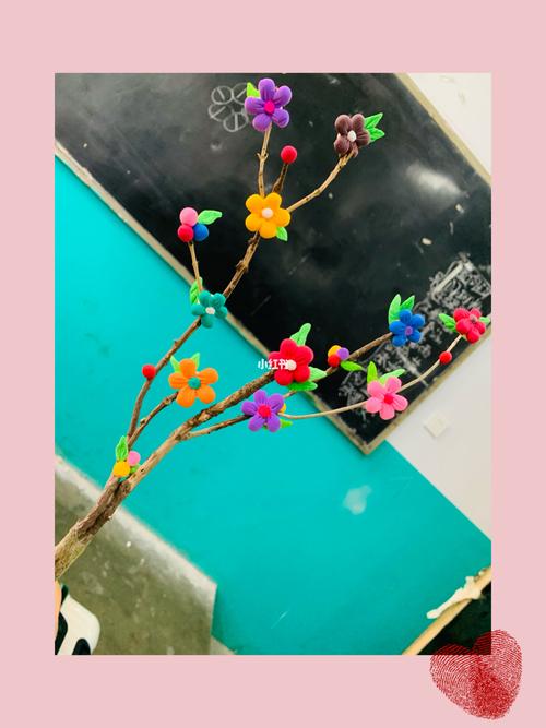 树枝91黏土画朵98_粘土_手工制作_幼儿_幼儿黏土手工_兴趣爱好