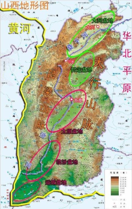 山西地形图﻿