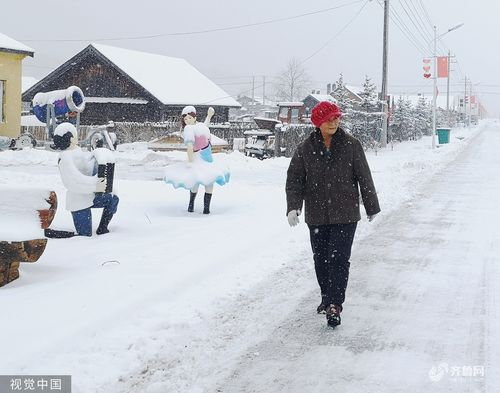 2019年10月31日,黑龙江大兴安岭漠河市迎来降雪天气,大地银装素裹.