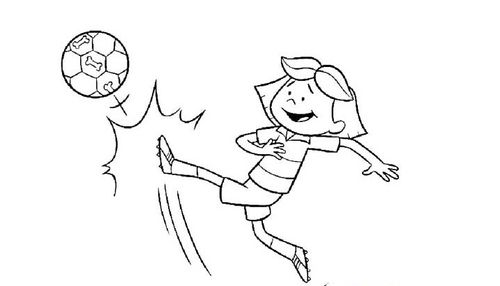 踢足球单人简笔画 运动人物