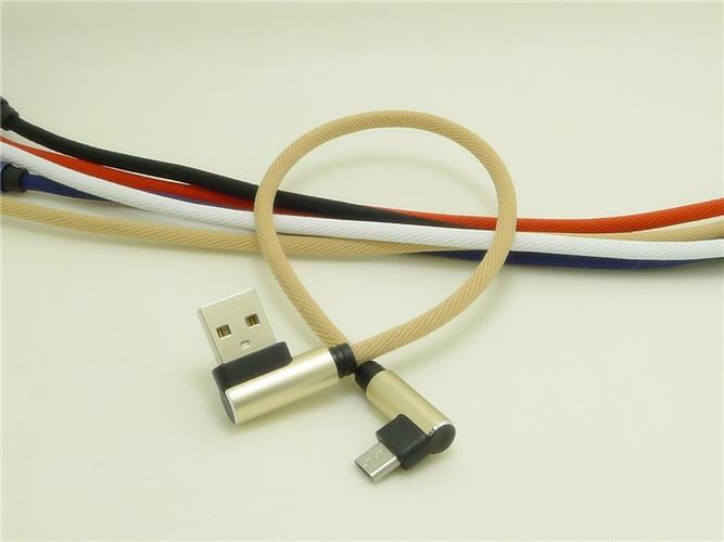 跨境电商产品0.25米micro双弯头数据线 l形90度直角线 手游数据线