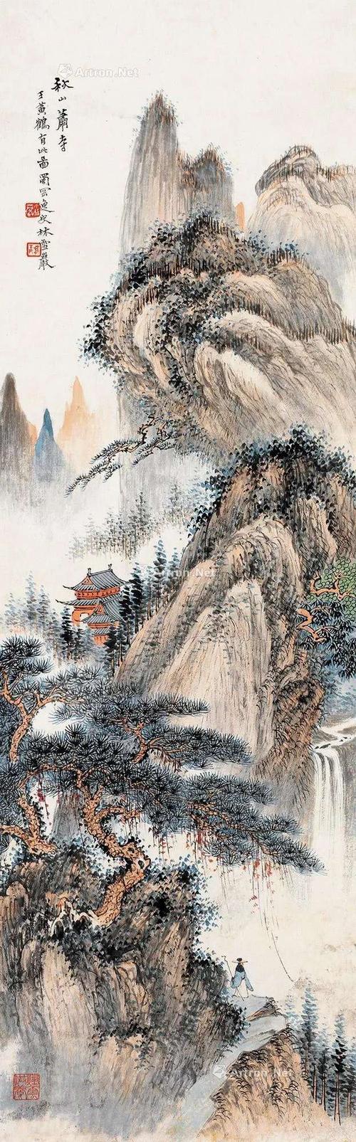 名家山水画《萧寺图》欣赏