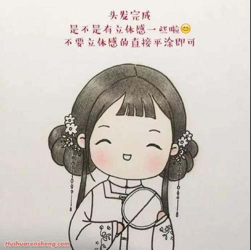 一组古风q版仙女简笔画步骤彩色图片