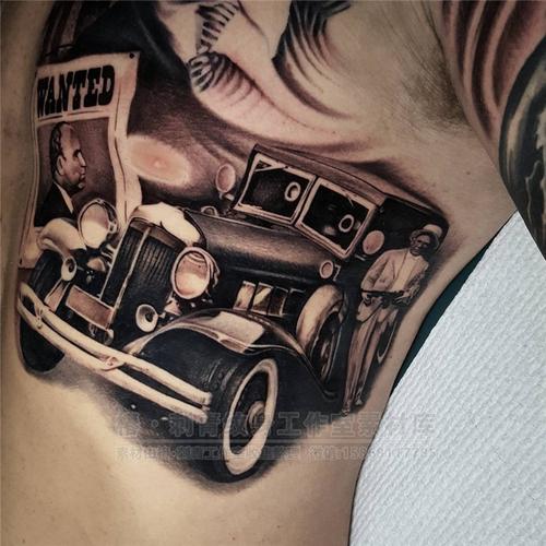 胸部写实汽车纹身图案 - 超清图库 - 椿·刺青—为新