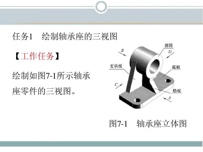 任务1 绘制轴承座的三视图 【工作任务】 绘制如图7-1所示轴承 座零件