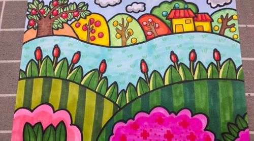 木场乡 中心幼儿园大班"我眼中的春天"绘画主题活动