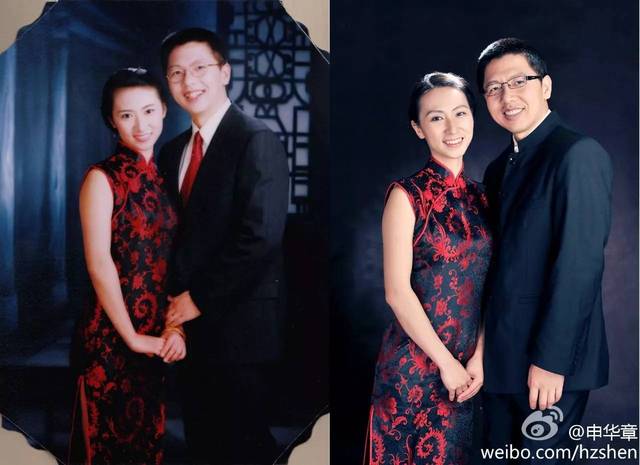 一诺和华章结婚纪念与结婚13周年纪念照 "婚姻的本质就是对话.