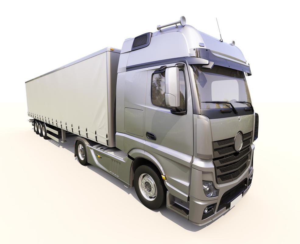 半拖车,卡车,现代,浅色背景