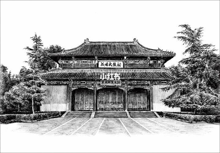 手绘钢笔画,成都及其周边景点