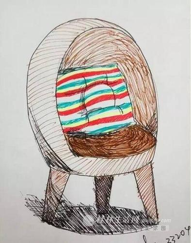 造型别致的椅子简笔画彩色