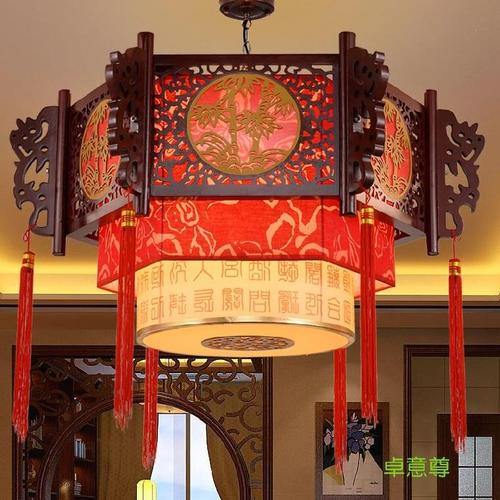 二合一室内韩式六角形冷藏室套房公主少女嵌入大门灯笼吊灯乔迁