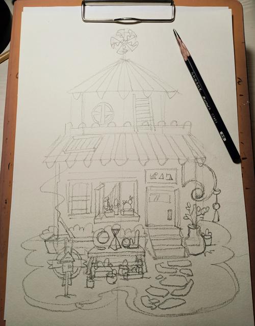 马克笔手绘插画 温馨杂货铺