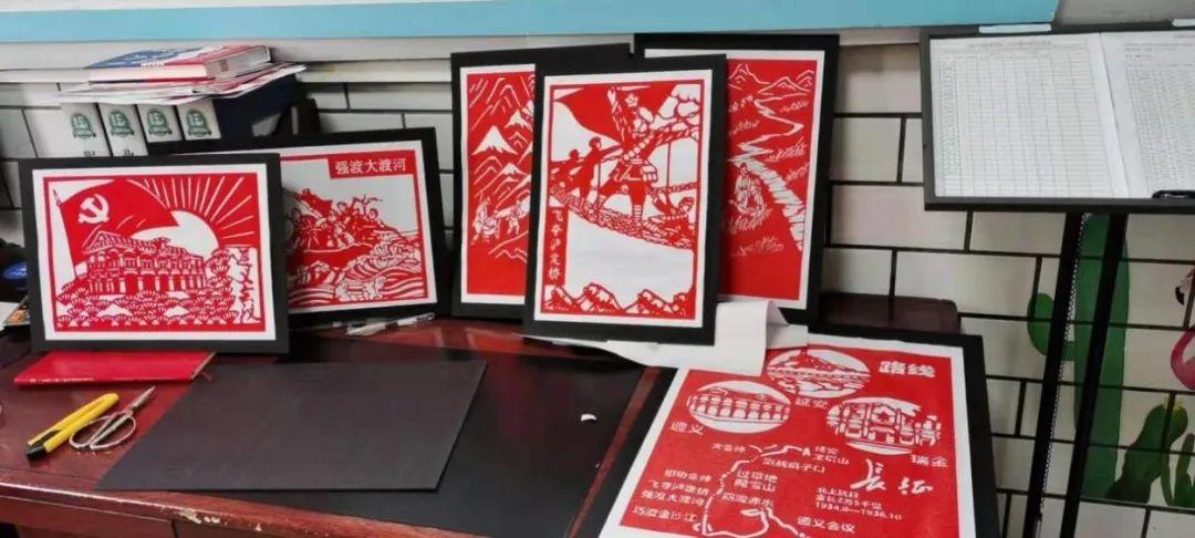 员工剪纸画成品