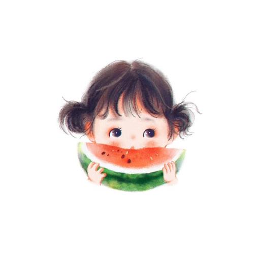 吃西瓜情侣头像_素材_头像
