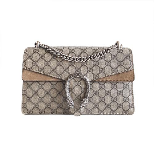 正品二手95新古驰guccidionysus400249女士中号米棕色ggsupreme帆布