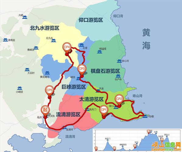 青岛崂山50公里国际山地越野挑战赛路线图