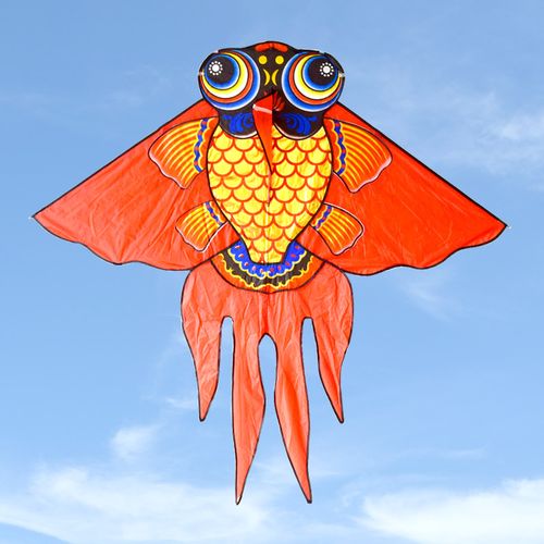 大型风筝线_21新款金鱼潍坊风筝儿童卡通小号微风易飞大型成人高档