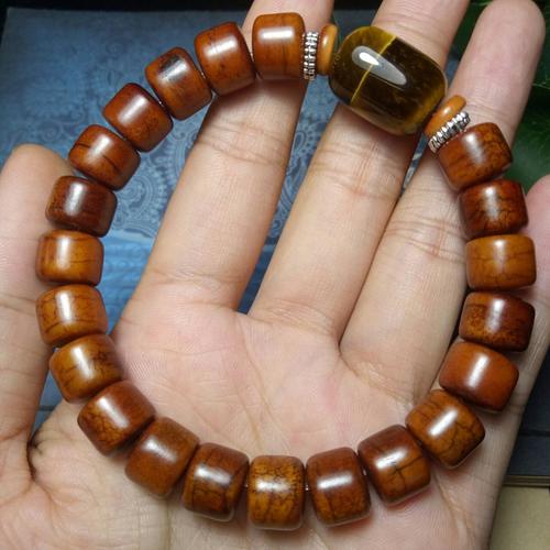 保真正品西藏牦牛骨手串骨头佛珠辟邪牛角文玩配饰男女情侣手链