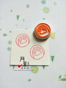 手工橡皮章猫咪猫爪可爱萌系礼物手账日记明信片用