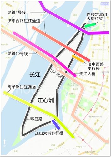 江心洲过江通道规划示意图