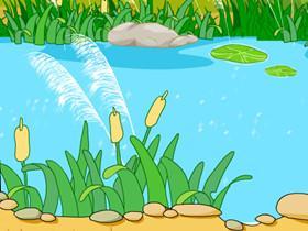 池塘草地简笔画