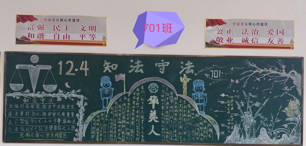 汕尾普宁市华美实验学校法制教育黑板报