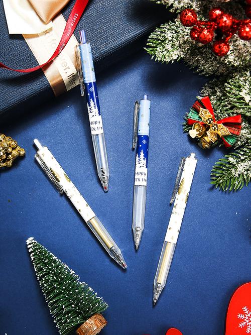 晨光冰雪节限定agph5614速干中性笔0.5笔芯学生笔按动