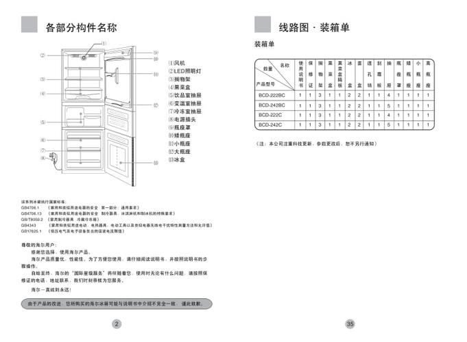海尔bcd系列冰箱说明书