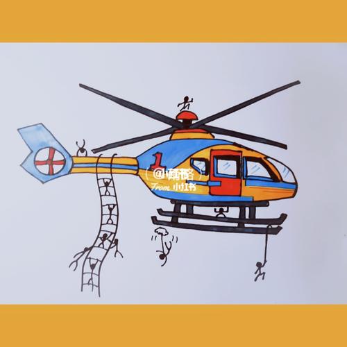 快速学会直升机,飞机儿童画_儿童画_儿童创意画_母婴