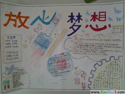 放飞理想翅膀展现你我风采手抄报 放飞梦想手抄报