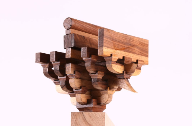 商业定制|斗拱diy礼品套件套件以宋代五铺作柱头为原型,一共包含38个