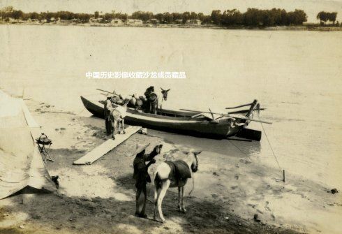 济南1930年代黄河渡船老照片和当今济南黄河渡口新照片的对比