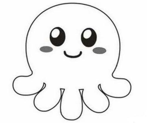 简单可爱的章鱼简笔画 章鱼