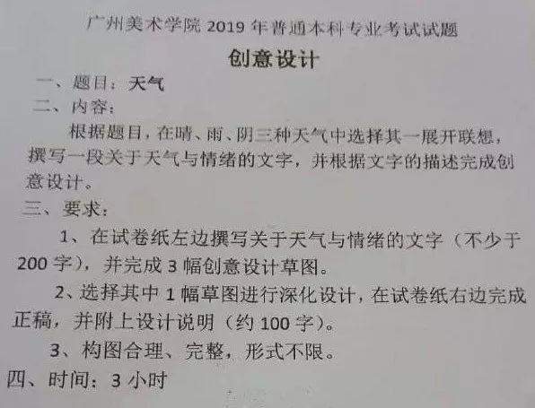 2019年校考真题 | 鲁迅美术学院,广州美术学院,西安