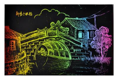 刮画建筑简笔画