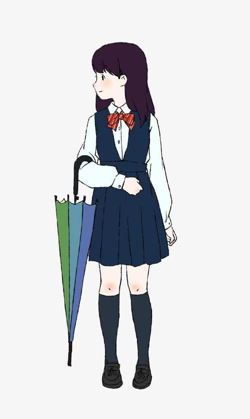 关键词 : 校服,女生,雨伞,放学